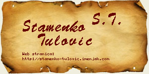 Stamenko Tulović vizit kartica